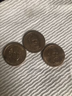 3 old Coins different presidents years between 1807-1881