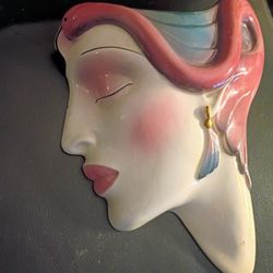 About Face Art Deco Inspired Wall Vase