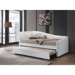 Brand New White Leatherette Daybed