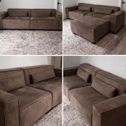 Modern Modular Sofa + Ottoman - Deep Seating - Great Condition
