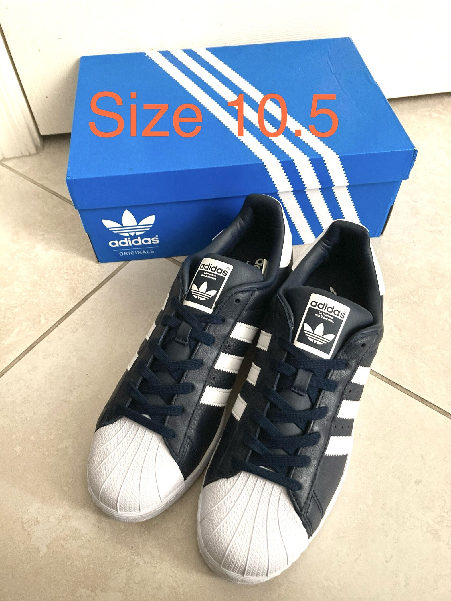 Brand New In Box men’s Adidas shoes superstar size 10.5