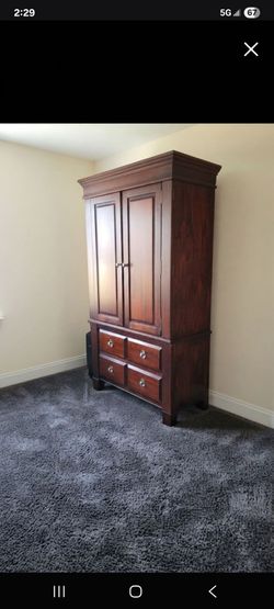 Solid Wood Armoire & Dresser Combo – Excellent Condition