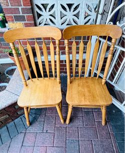 Set of 2 Solid Wood Dining Chairs Farmhouse Style