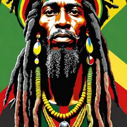 Rastafarian Print Reggae Poster