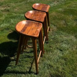 Set of 3x wooden Barstools from Organic Modernism