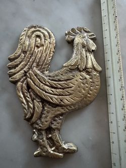 Brass rooster wall decor hand forged