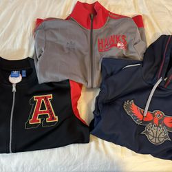Men's Adidas NBA Atlanta Hawks Members Jacket Sweatshirt Lot Large & Medium