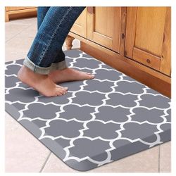 Mat and Rugs Cushioned Anti-Fatigue,17.3"x 28",Non Slip Waterproof Ergonomic Comfort Mat for Kitchen, Floor Home,Sink, Laundry, Grey - 2 Available  