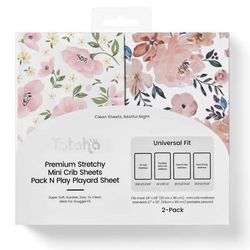 Graco Pack And Play Sheets Fitted, Mini Crib Sheets, Floral