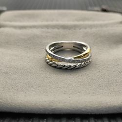 David Yurman Crossover Three Row Ring Womens Size 7