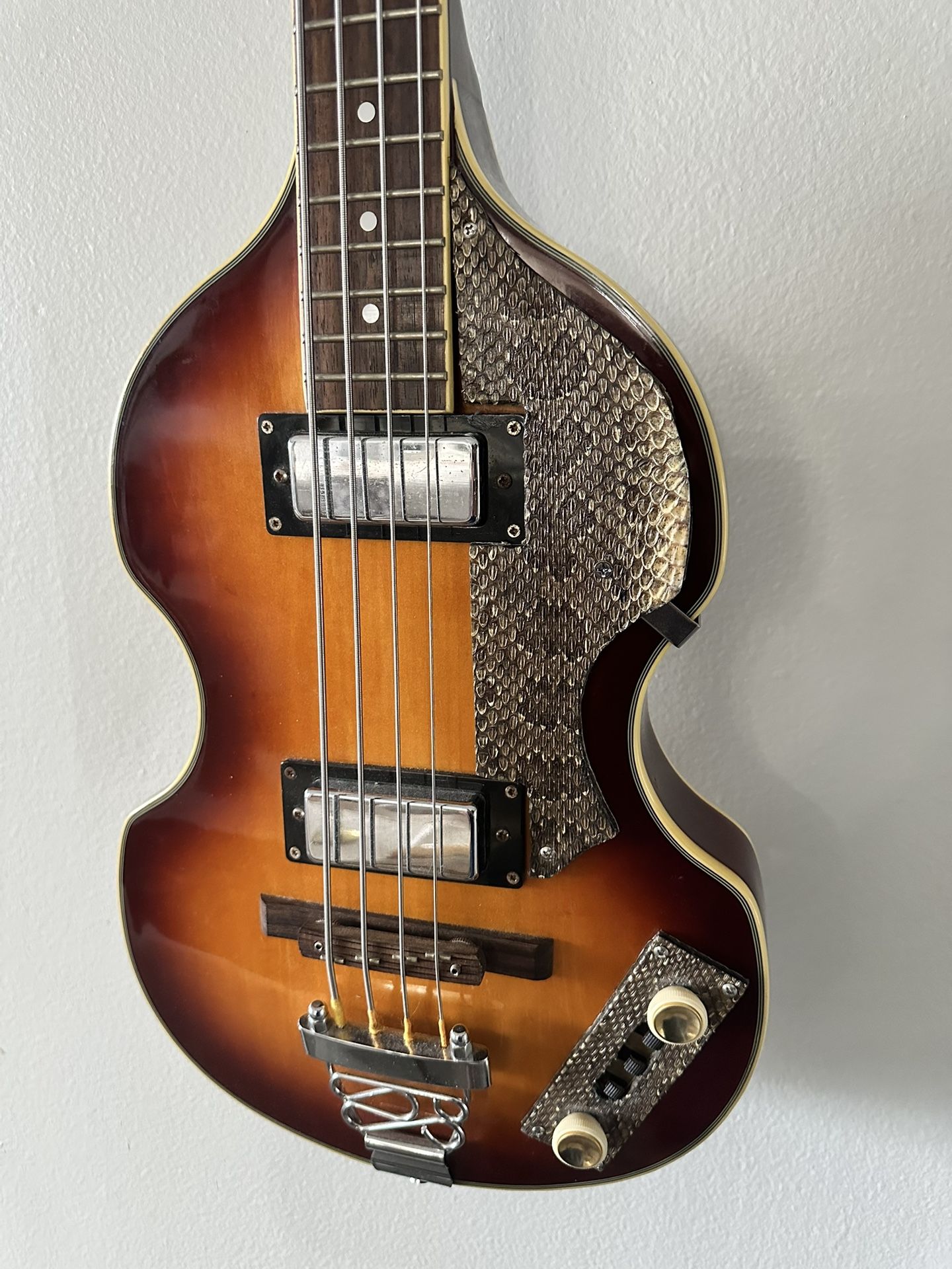 Custom Jay Turser Bass Guitar w/Genuine Rattlesnake & Leather Trim! Beautiful!!!