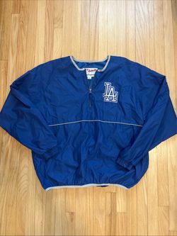 Vintage Majestic Los Angeles Dodgers Windbreaker Jacket Half Zip Large Dugout