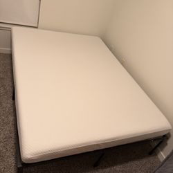Full Size Mattress + Metal Bed Frame – Good Condition