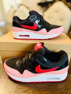 Nike Air Max 1 QS GS 'Valentine's Day' Black Speed Red 5Y/ 6.5 WMS USED  1x