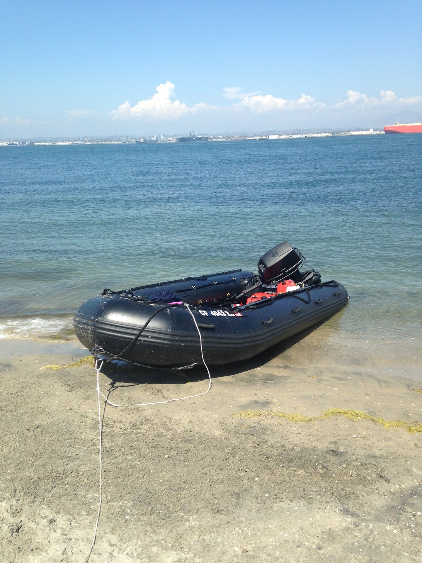 15.5’ inflatable boat with 55hp johnson