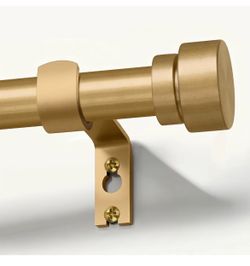 Gold Curtain Rod with Bracket and Finial
