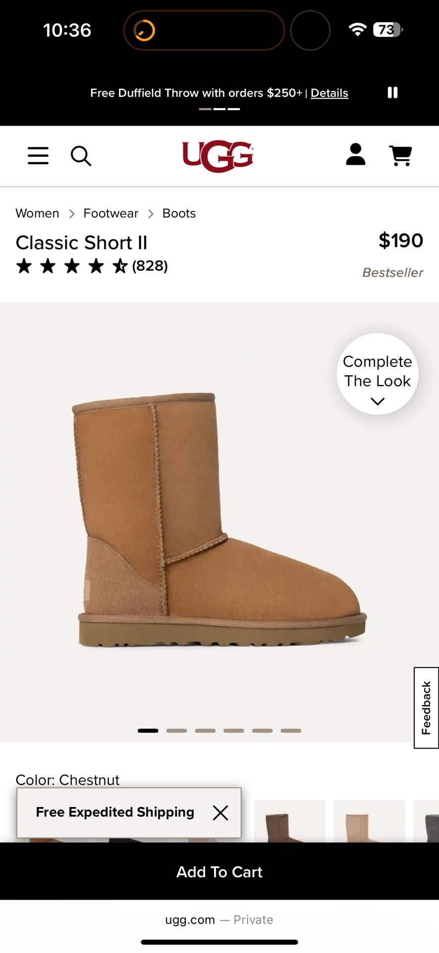 Chestnut UGG boots 