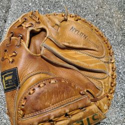 Nylon Stitched Vintage Baseball Gloves , Used