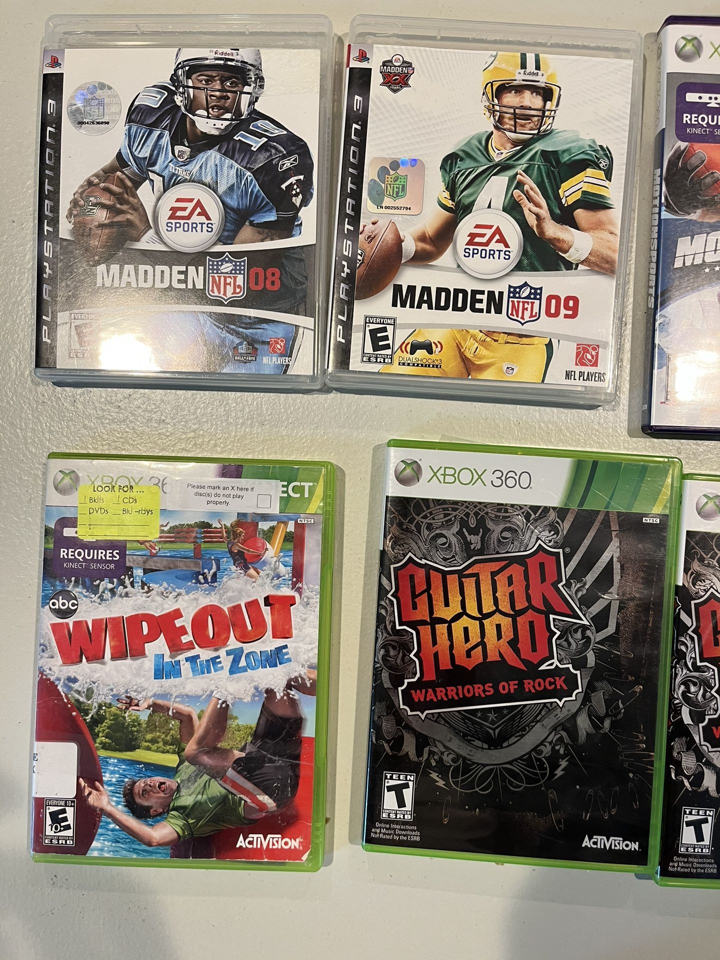 Various PlayStation Xbox 360 games. EA sports Activision Warner Brothers. $5 each or $50 for all.