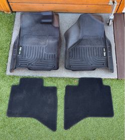 Dodge Ram 1500 Husky Floor Mats & 2 Black Carpet Back Mats