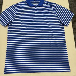 Nike Dri Fit Victory Stripe Polo Shirt Mens Blue Golf NWT DH0829-480 Size L