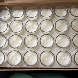 24pk Unscented Clear Glass Votive Candles  