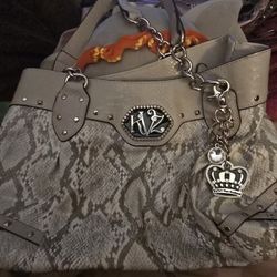 Kathy Van Zeeland Snake Print Handbag Purse