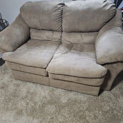 Brown Micro Fiber Sofa & Love Seat