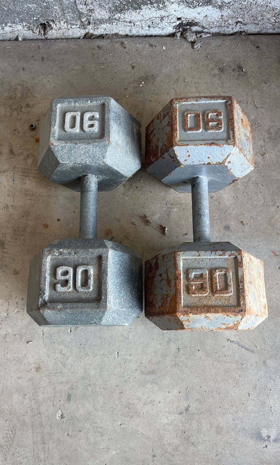 90 pound dumbbells