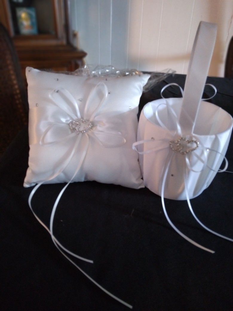 Wedding Pillow And Flower Girl Basket