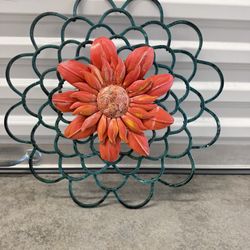 Metal flower painting