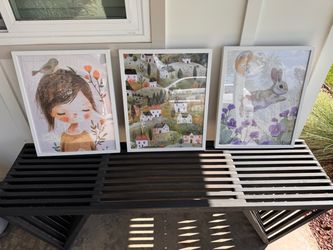6 white wood (glass) frames - 16 x 20”