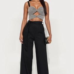 Embroidered Wide Leg Pant Set ! Size Large & XL Available 