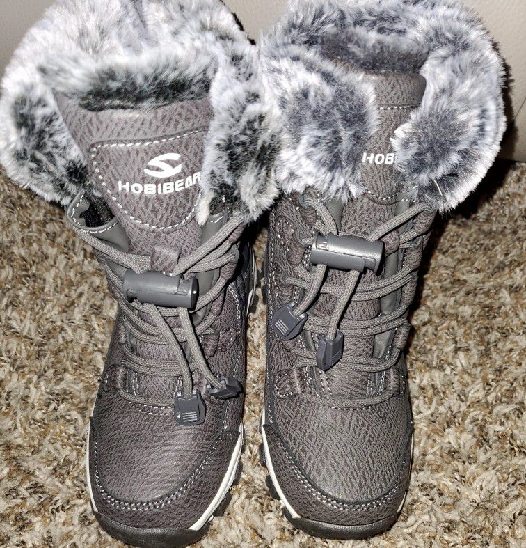 HOBIBEAR Winter boots Unisex-Child  size 13 boots children warm lined  fur snow boots-AW7772