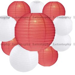 Brand new 10 packs Round Mixed Sized Paper Lanterns for wedding birthday baby shower graduation event home party decoration DIY art craft supplies