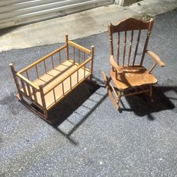 Vintage Real Wood Toy Furniture 