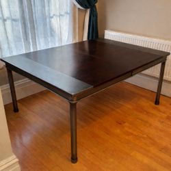 Metal And Wood Dining Table