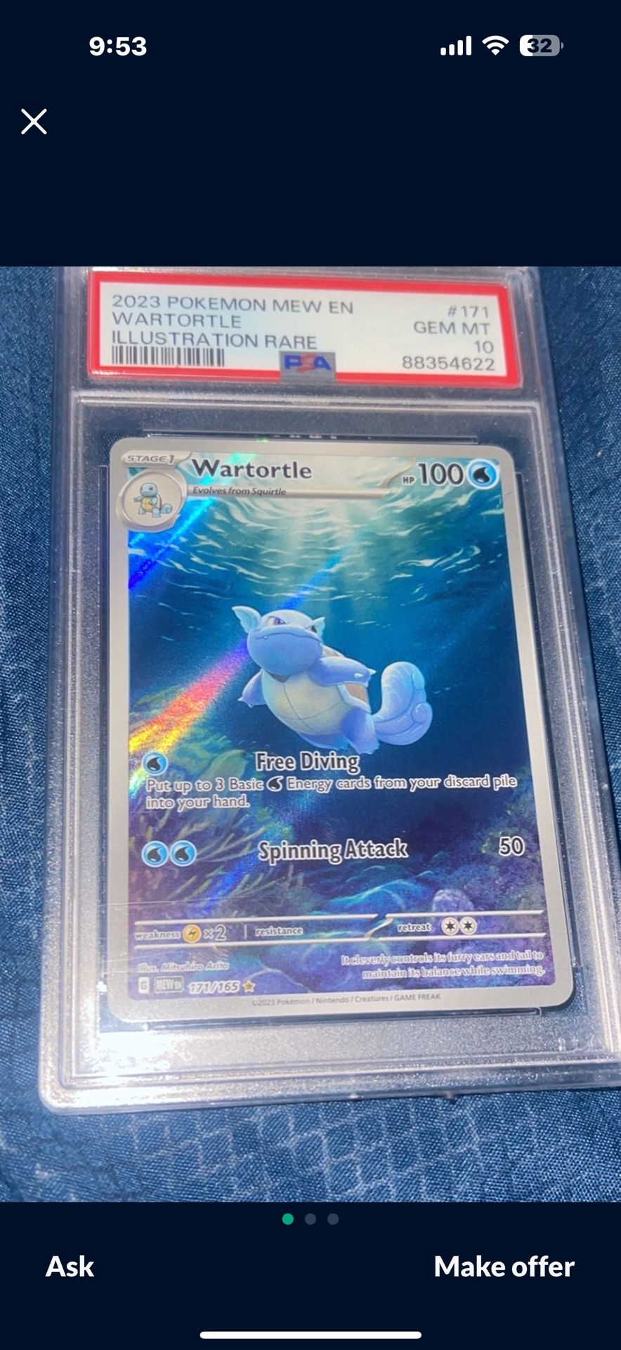 Wanting To Buy A Wartortle Psa10