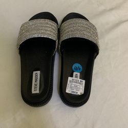 Steve Madden  Slip On Rhinestone Drips Slide Sandal Size 10