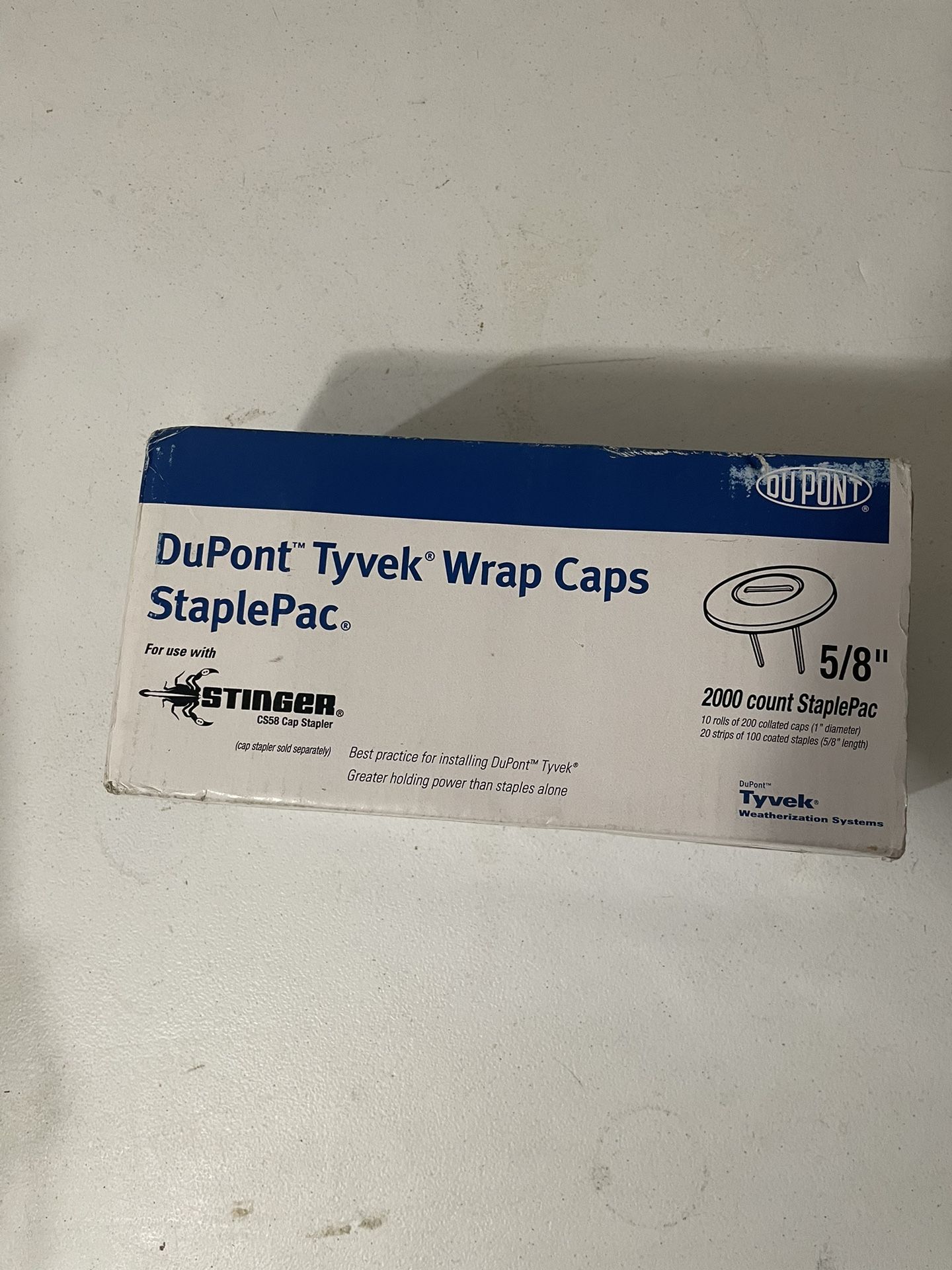 Tyvek Wrap Caps 5/8” 2000
