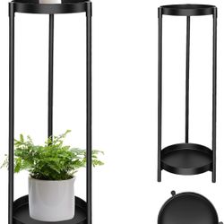 Plant Stand Indoor Outdoor, 2 Tier 31" Tall Flower Plants Holder, Metal Pot Plant Planter Display for Corner, Patio, Balcony, Living Room