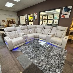Brand New Leather Power Reclining Sectional 