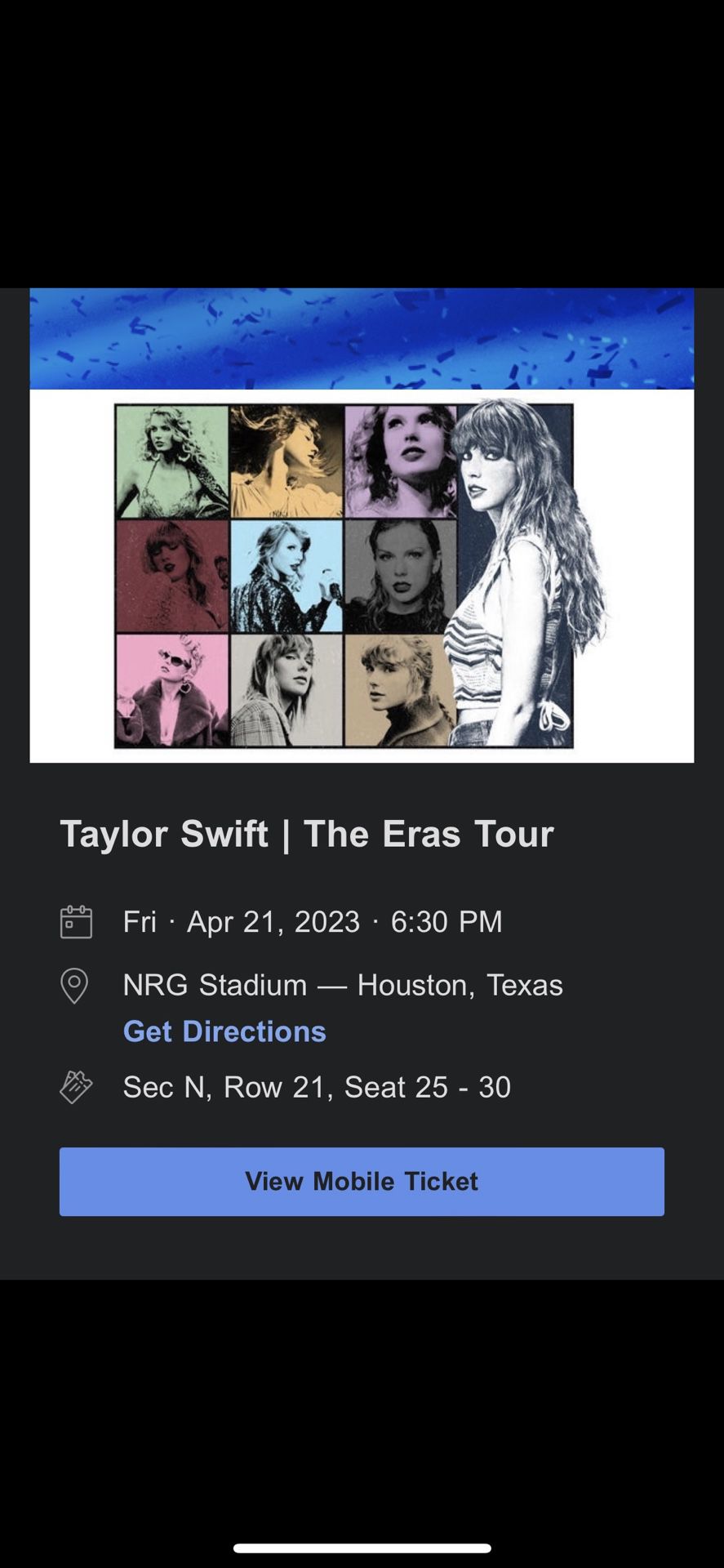 Taylor Swift Tickets (4 Floor Section N)