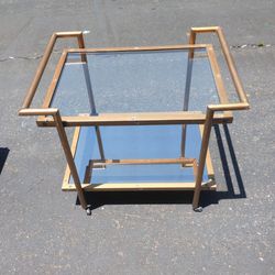 Glass and Mirror Table Cart