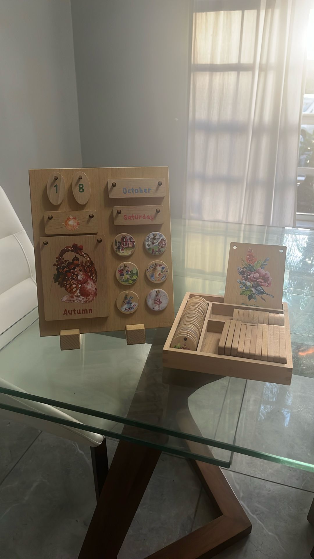 Wooden Montessori Calendar for Kids