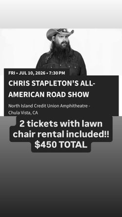 Chris Stapleton concert tickets with lawn chair rental