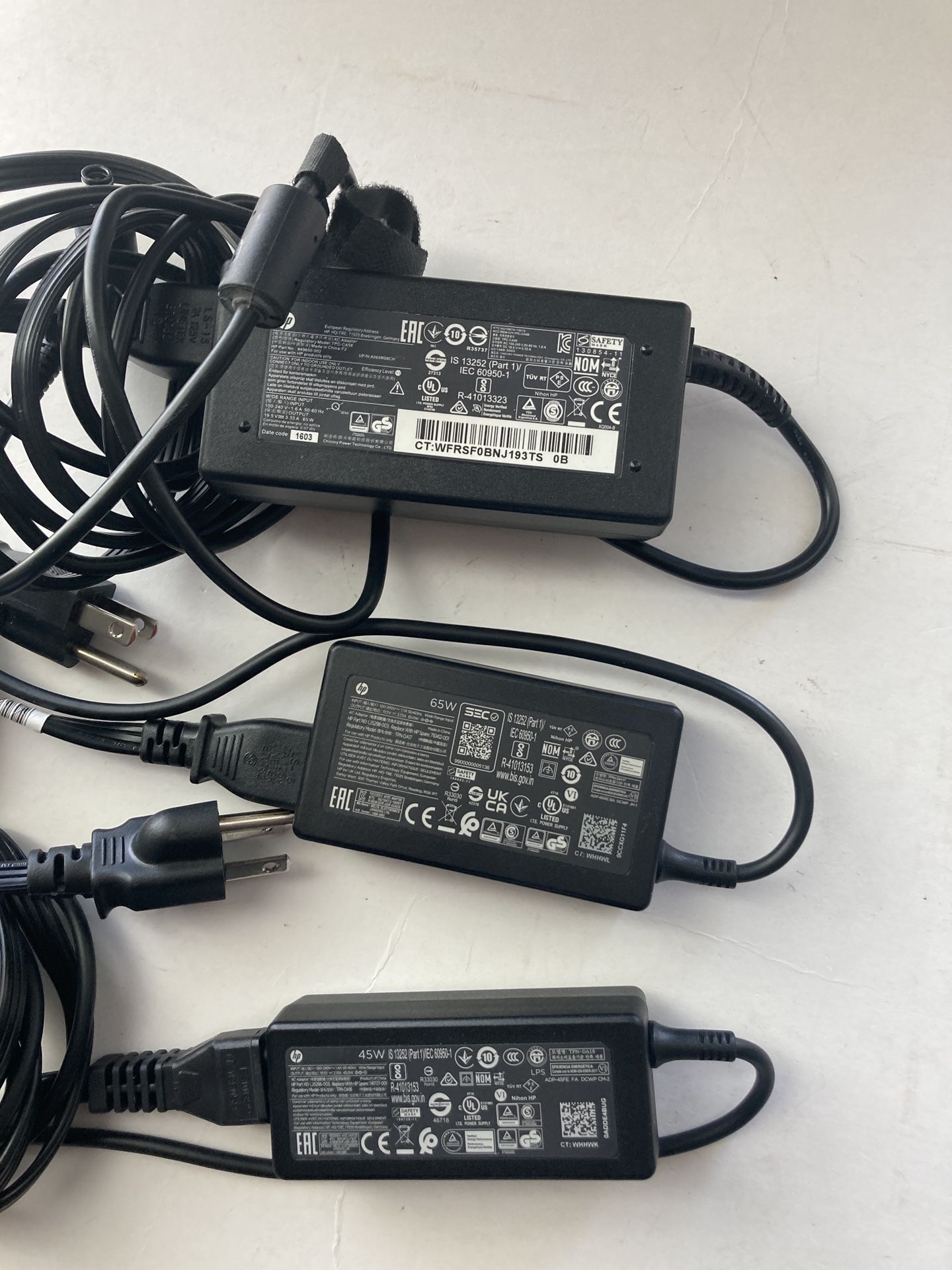 Genuine HP AC adapters. Imput:100-240V-Each $15