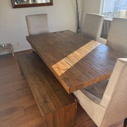 Dining Table, Chairs, & Bench