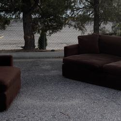 Crate & Barrel  Lounge Sofa and Arm Chair , Down Filled Cushions and 44inch Depth