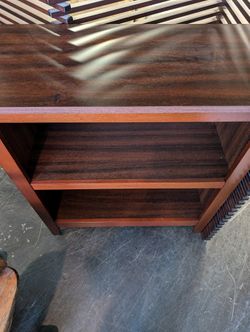 Compact Dark Brown Wood Two-Shelf Bookcase